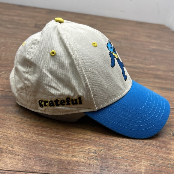 Grateful Dead Adjustable Embroidered Dancing Bear Blue White Baseball Hat Cap - Picture 3 of 9